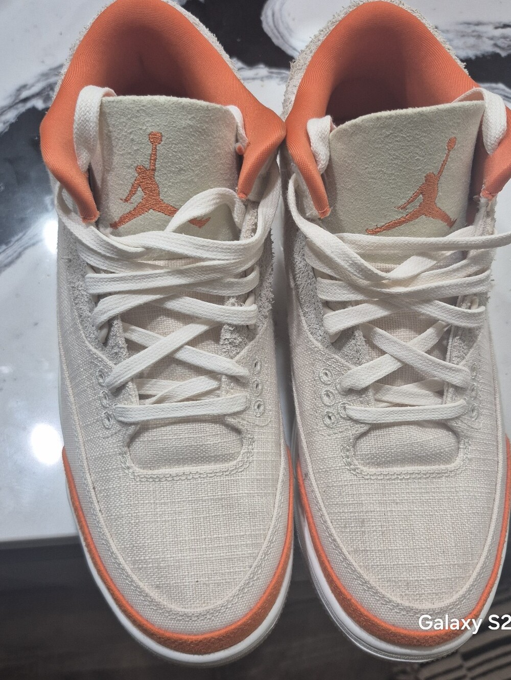 Womens Retro Style White & Orange Sneakers